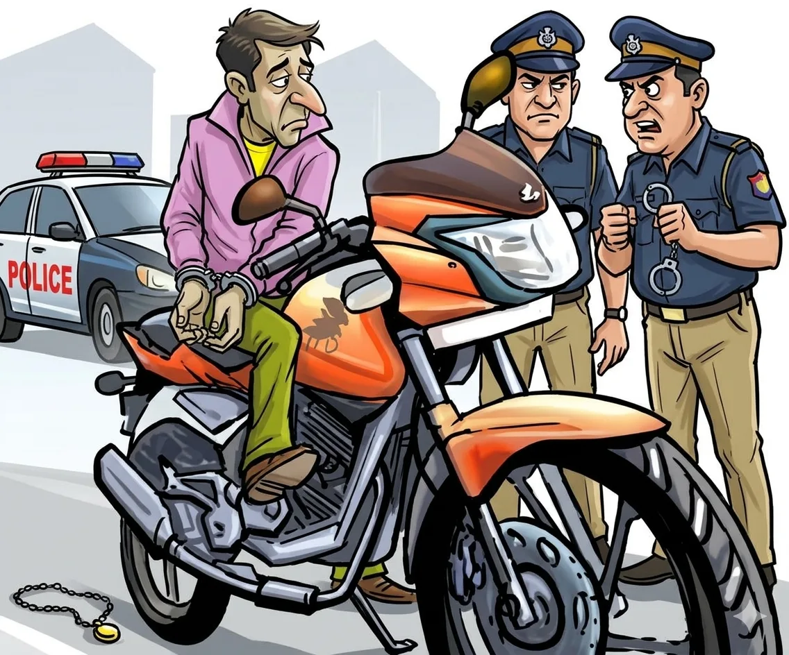 अस्पताल परिसर से बाइक चोरी करने वाला आदतन अपराधी गिरफ्तार