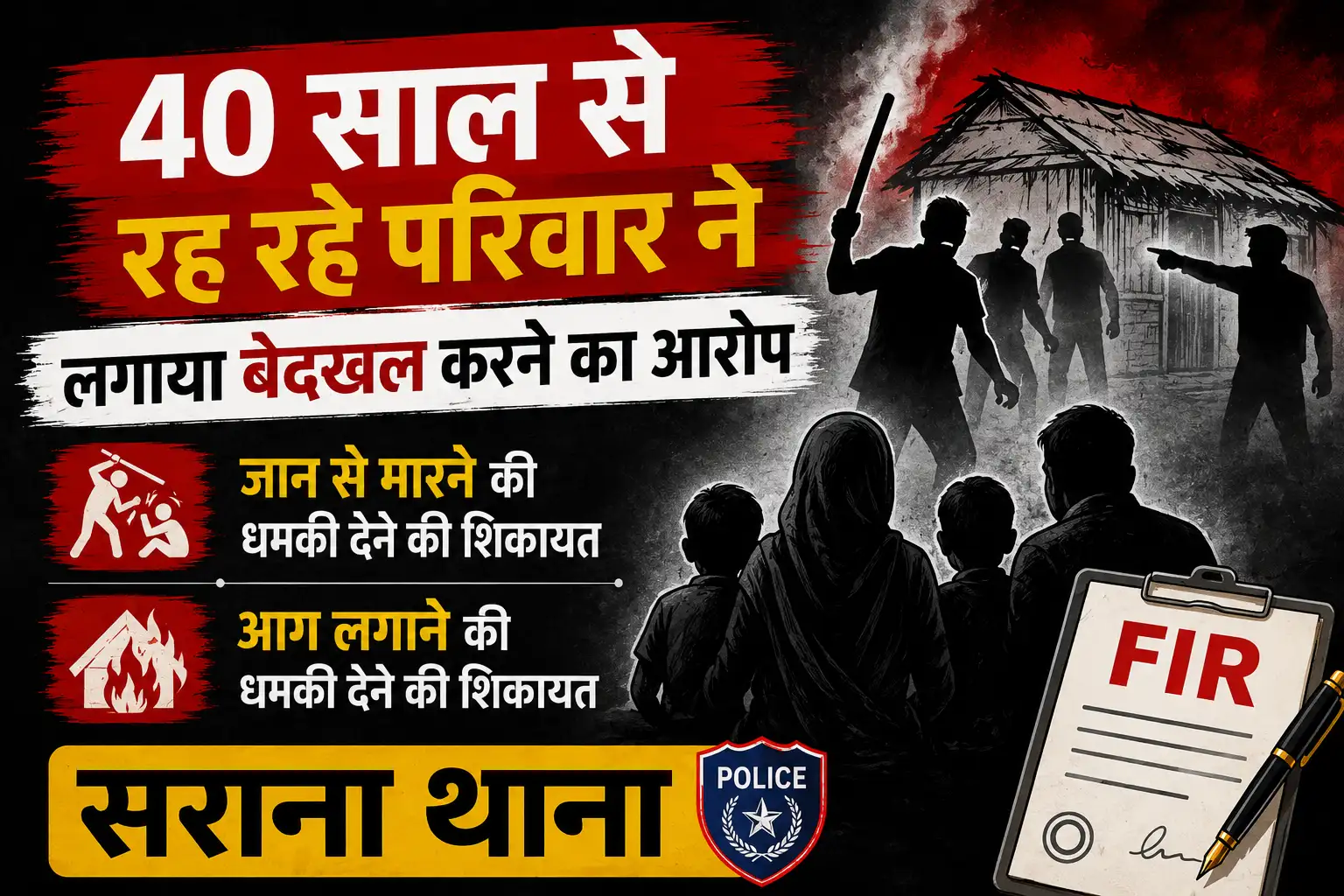 झोपड़ी खाली नहीं करने पर हमला, बेटे के सिर पर सरिये से वार; तीन नामजद समेत अन्य के खिलाफ मामला दर्ज