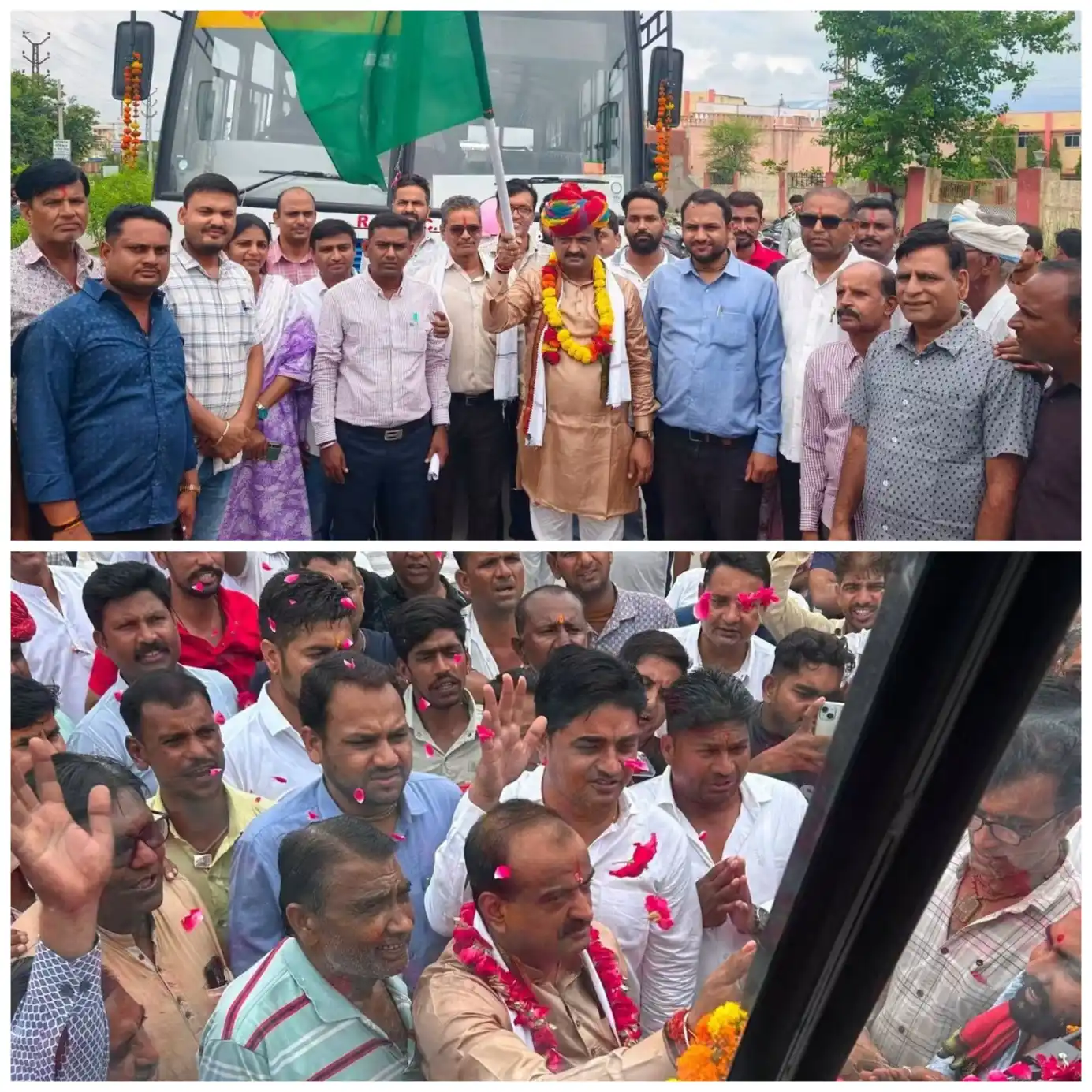 केकड़ी आगार को मिली 13 नई रोडवेज बसें, विधायक गौतम ने दिखाई हरी झंडी; 25 साल बाद पुराने कोटा रोड सहित कई नए मार्गों पर शुरू हुई बस सेवाएं